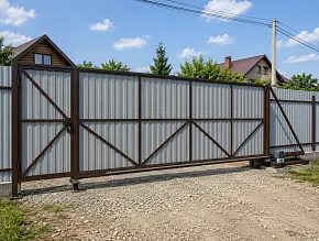 Откатные ворота на винтовых сваях 3250x2800 купить Москва