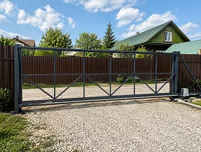 Откатные ворота на винтовых сваях 5000x1900 купить Москва